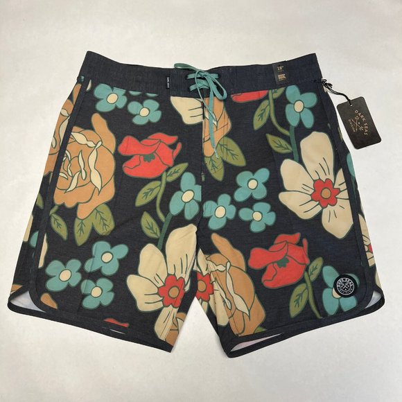 Dark Seas Recycled Boardshorts "Blanco" Heather Charcoal/Floral